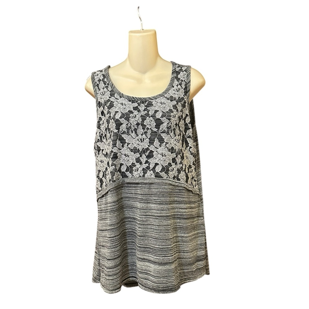 LOGO by Lori Goldstein‎ Space Dye Tank w/ Lace